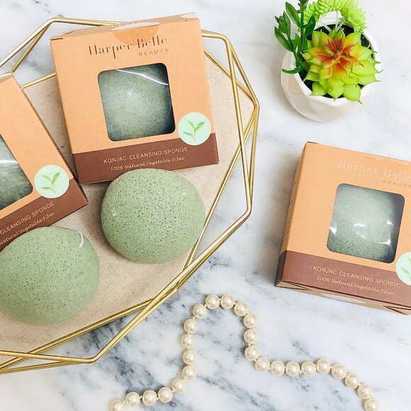 HARPER BELLE BEAUTY Organic Konjac Sponge | Green Tea - Picture 2 of 4